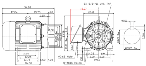 Teco NP1002C MAX-PE C-Face 100HP 3600RPM 405TSC Motor