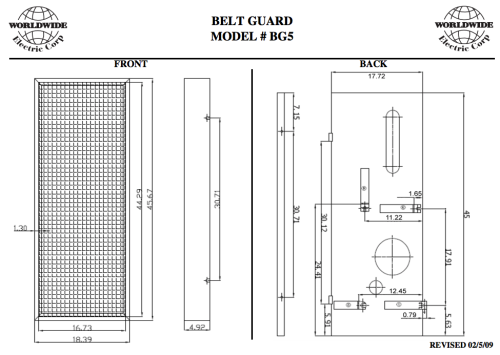Shaft Mount Reducer Belt Guard BG5 - Fits SMR5 or WSMR5 - Image 2